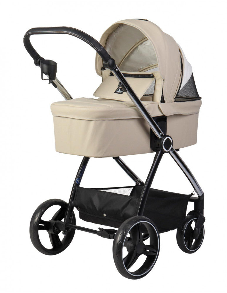 Carro de bebe en ecopiel duo beige Toral Elena