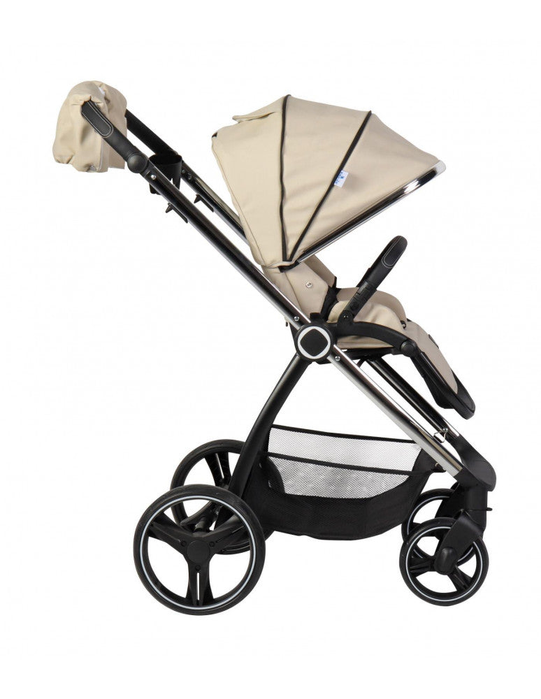 Carro de bebe en ecopiel duo beige Toral Elena