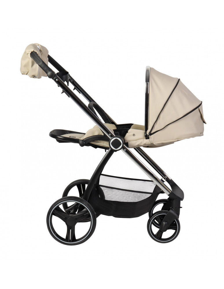 Carro de bebe en ecopiel duo beige Toral Elena