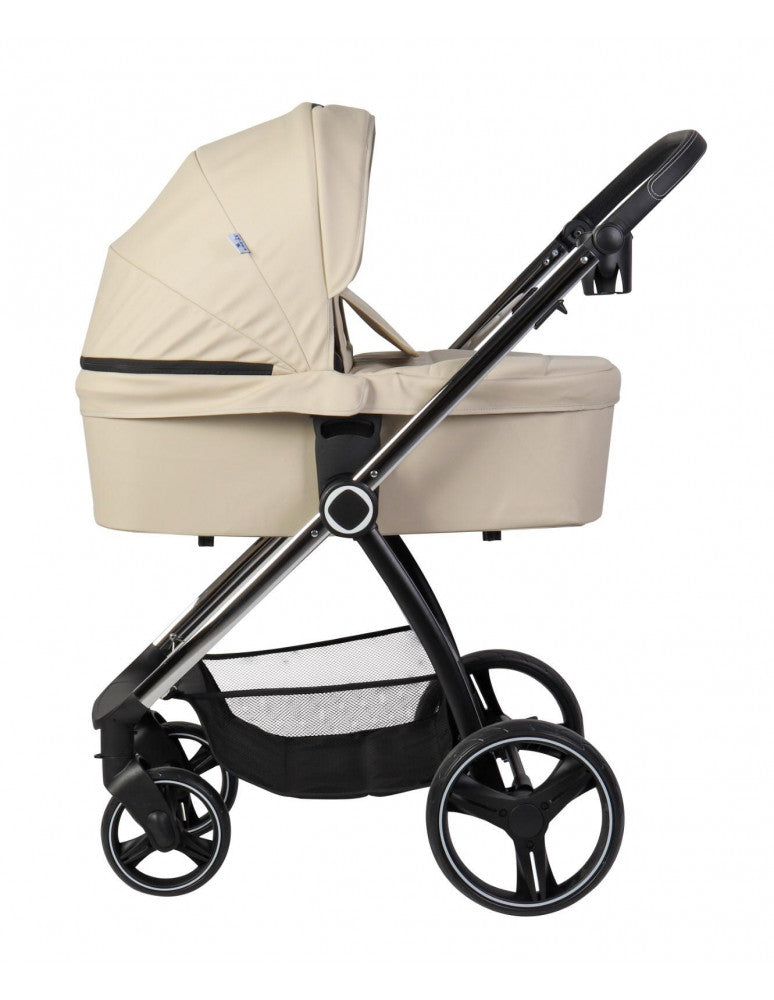 Carro de bebe en ecopiel duo beige Toral Elena