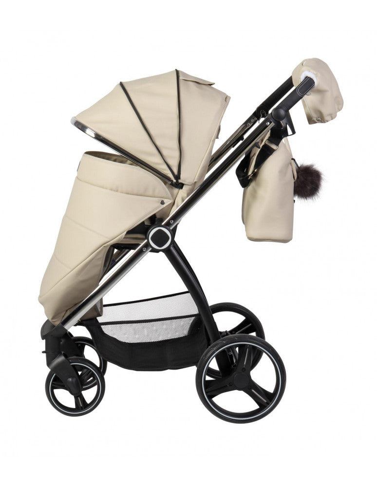 Carro de bebe en ecopiel duo beige Toral Elena