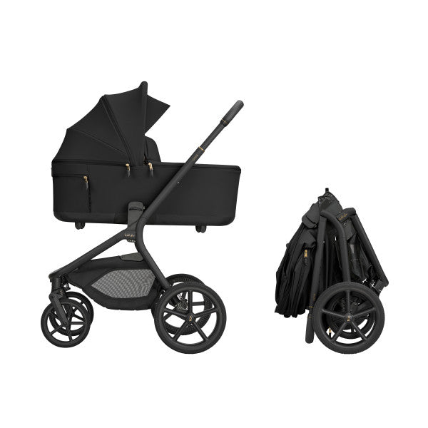 Carrito de Bebé 2 en 1 Goya Platinum Negro con Capazo Plegable – KikkaBoo