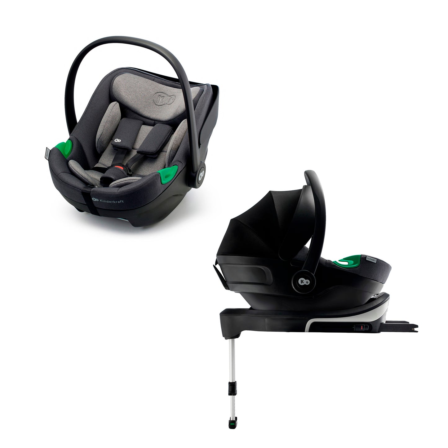 Carro bebé Kinderkraft YOXI 3 en 1  Negro+ silla coche i-Size ISOFIX